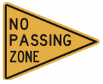 Verkeersborden Amerika no passing zone