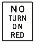 Verkeersborden Amerika no turn on red