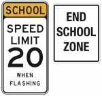 Verkeersborden Amerika school zone